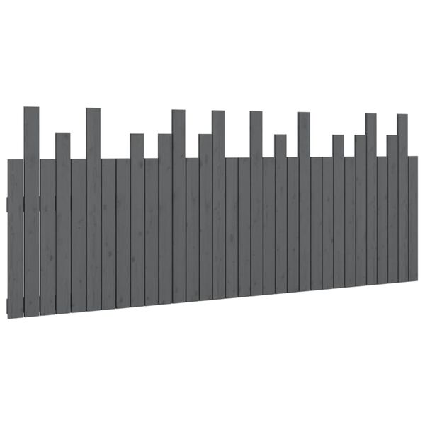 vidaXL T&ecirc;te de lit murale Gris 204x3x80 cm Bois massif de pin