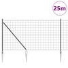 vidaXL Cl&ocirc;ture avec poteau Gris 1,2 x 25 m Acier