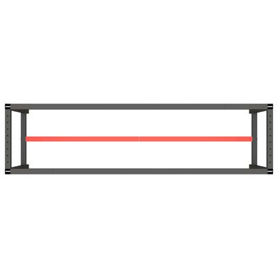 vidaXL Cadre de banc de travail Noir et rouge mat 190x50x79 cm Métal