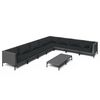 vidaXL Salon de jardin 9 pcs avec coussins R&eacute;sine tress&eacute;e Gris fonc&eacute;