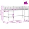 vidaXL Lit mezzanine pour enfants Noir 79,5 x 200 cm Acier