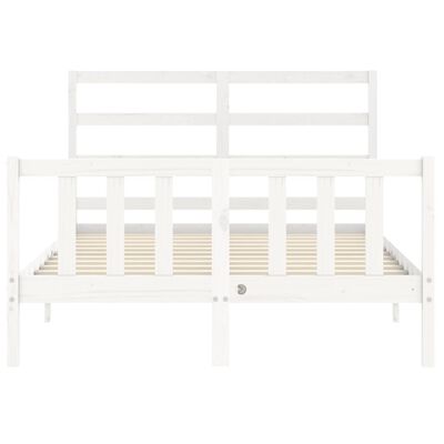 vidaXL Cadre de lit sans matelas blanc bois de pin massif