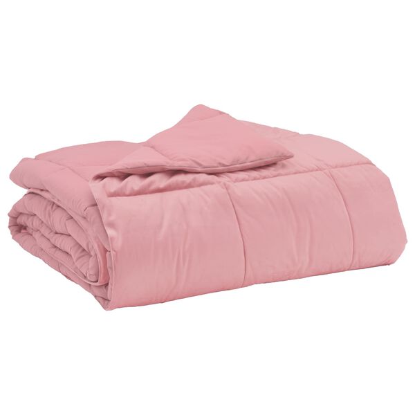 vidaXL Duvet d'&eacute;t&eacute; simple Matelass&eacute; Rose 200 x 200 cm Microfibre