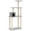 vidaXL Arbre &agrave; chat avec griffoirs en sisal Gris clair 147 cm