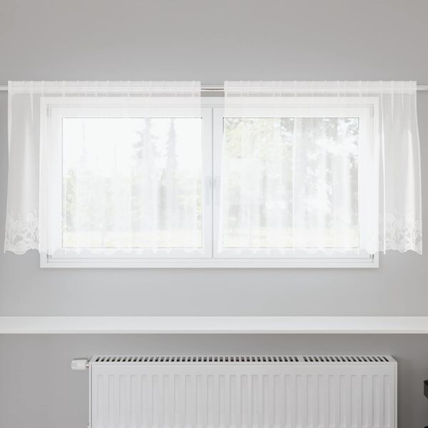 vidaXL Rideau en Dentelle avec des rideaux Blanc 80 x 200 cm Polyester