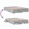 vidaXL Cadre de lit avec tiroirs sans matelas gris b&eacute;ton 160x200 cm