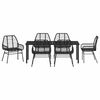 vidaXL Ensemble de salle &agrave; manger pour jardin 7 pcs Noir polyrotin