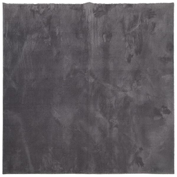 vidaXL Tapis HUARTE &agrave; poils courts doux lavable anthracite 160x160 cm