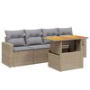 vidaXL Salon de jardin avec coussins 5 pcs beige r&eacute;sine tress&eacute;e