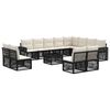vidaXL Ensemble de canap&eacute; de jardin 13 pc Noir et blanc cr&egrave;me