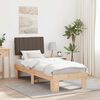 vidaXL Cadre de lit avec t&ecirc;te de lit rembourr&eacute;e Taupe 80 x 200 cm
