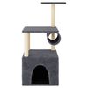 vidaXL Arbre &agrave; chat avec griffoirs en sisal gris fonc&eacute; 109,5 cm