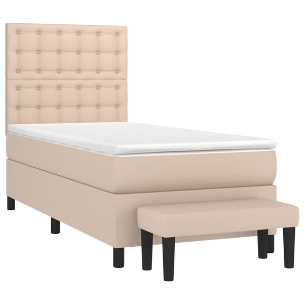 vidaXL Sommier &agrave; lattes de lit avec matelas Cappuccino 80x200 cm