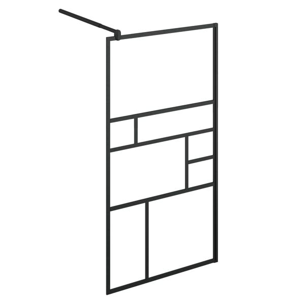 vidaXL Paroi de douche &agrave; verre ESG transparent 90x195 cm Noir