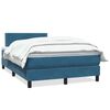 vidaXL Sommier &agrave; lattes de lit et matelas bleu fonc&eacute; 120x210cm velours