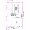 vidaXL Buffet haut Ch&ecirc;ne sonoma 69,5x34x180 cm Bois d'ing&eacute;nierie