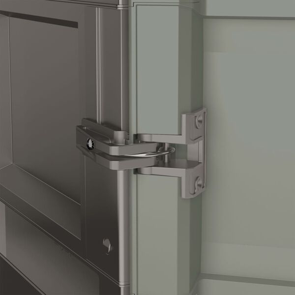 Keter Armoire de rangement basse de jardin Cr&egrave;me et taupe 97 cm