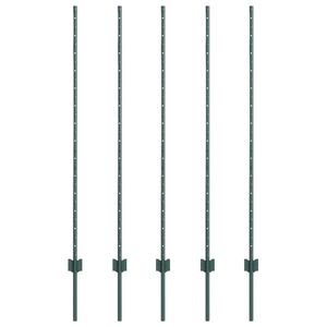 vidaXL Poteau de cl&ocirc;ture ench&acirc;ss&eacute; 5 pi&egrave;ces Vert 180 cm