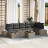 vidaXL Ensemble de canap&eacute; de jardin avec coussin 8 pcs Gris polyrotin