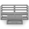 vidaXL Salon de jardin 3 pcs Gris Bois de pin massif