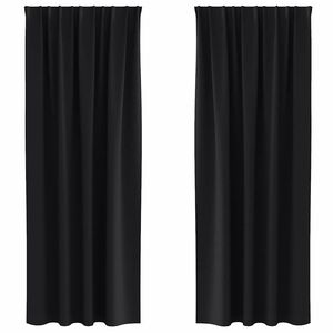 vidaXL Rideaux occultants avec anneaux 2 pc Noir 225 x 140 cm