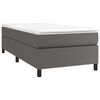 vidaXL Sommier &agrave; lattes de lit avec matelas Gris 100x200 cm Similicuir