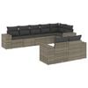 vidaXL Salon de jardin 8 pcs avec coussins gris r&eacute;sine tress&eacute;e