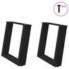 vidaXL Pieds de table basse en U, 2 pièces, noir, 50 x (42-43) cm, acier
