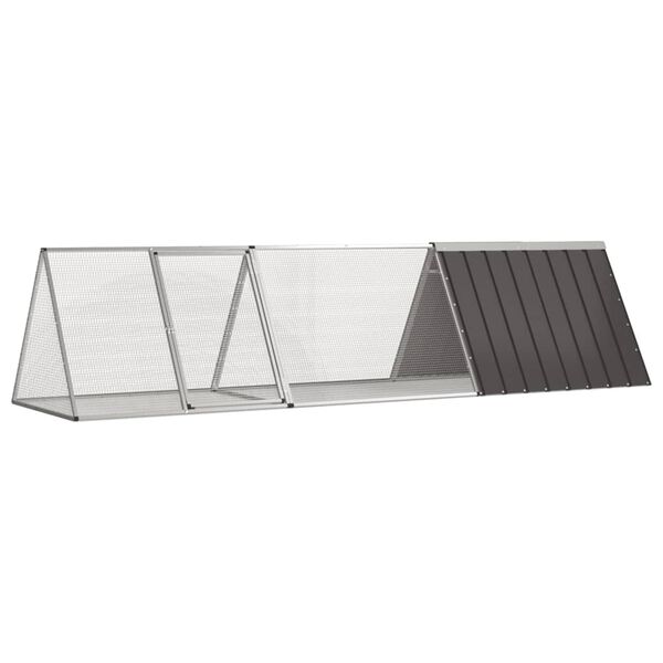 vidaXL Cage &agrave; lapins Anthracite 302,5 x 80,5 x 71 cm Acier galvanis&eacute;