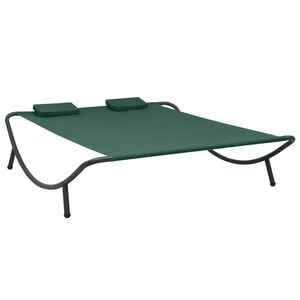 vidaXL Lit de repos d'ext&eacute;rieur tissu vert