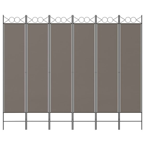 vidaXL Cloison de s&eacute;paration 6 panneaux Anthracite 240x200 cm Tissu