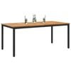 vidaXL Table de jardin Naturel et Noir 180 x 90 x 75 cm
