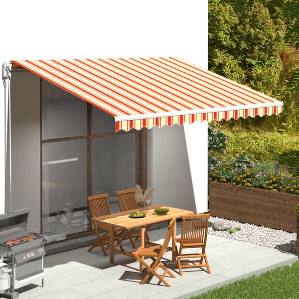 vidaXL Tissu de remplacement pour auvent Jaune et orange 4,5x3 m