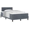 vidaXL Lit &agrave; ressorts avec matelas Gris fonc&eacute; 120 x 200 cm Velours