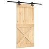vidaXL Porte coulissante Naturel et noir 95 x 210 cm