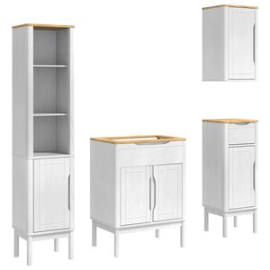 vidaXL Ensemble de mobilier de salle de bain FLORO 4 pcs Blanc