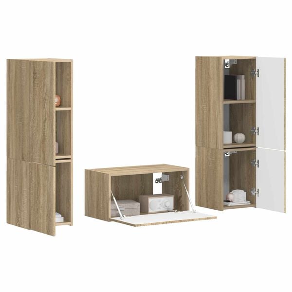 vidaXL Ensemble meuble TV 5 pcs Ch&ecirc;ne Sonoma Bois d'ing&eacute;nierie