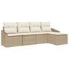 vidaXL Ensemble de Canap&eacute;s 5 pc Beige et cr&egrave;me polyrotin