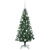 vidaXL Sapin de No&euml;l artificiel pr&eacute;-&eacute;clair&eacute; Vert 150 cm PVC et m&eacute;tal