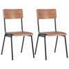 vidaXL Chaises &agrave; manger lot de 2 marron contreplaqu&eacute; solide et acier