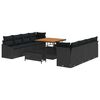 vidaXL Ensemble de canap&eacute; de jardin 11 pc 10-Nombre de places Noir