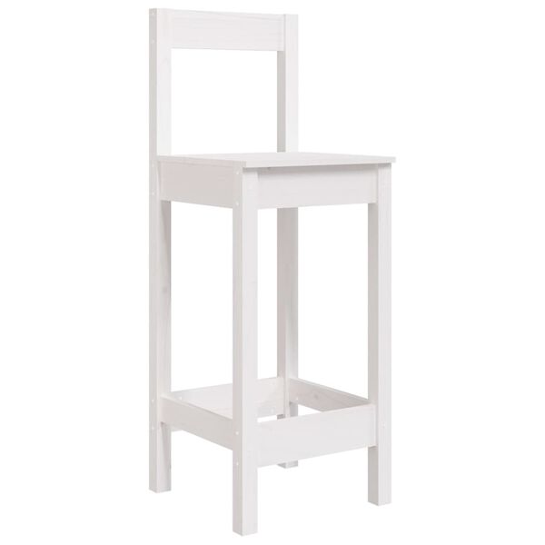 vidaXL Chaises de bar lot de 2 blanc 40x41,5x112 cm bois de pin solide