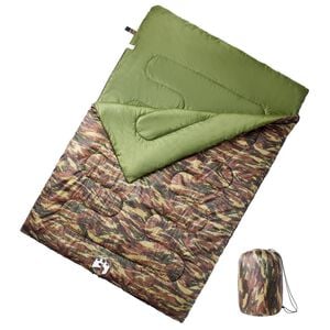 vidaXL Sac de couchage double et oreillers adultes camping 3-4 saisons