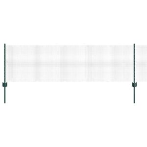 vidaXL Cl&ocirc;ture en fil soud&eacute; avec poteaux 50 x 0,6 m Vert Maille