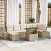 vidaXL Ensemble de canapé de jardin 8 pcs Beige Poly rotin