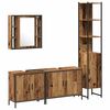 vidaXL Ensemble de mobilier de salle de bain avec &eacute;tag&egrave;re 4 pcs Marron