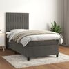vidaXL Sommier &agrave; lattes de lit et matelas Gris fonc&eacute; 90x200 cm Velours