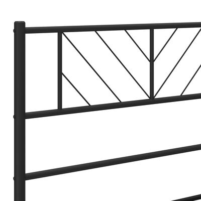 vidaXL Cadre de lit métal sans matelas avec tête de lit noir 120x190cm