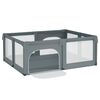 vidaXL Parc pour bébé avec 2 portes Gris clair Tissu Oxford