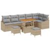 vidaXL Ensemble de canap&eacute; de jardin avec coussin 9 pcs Beige polyrotin